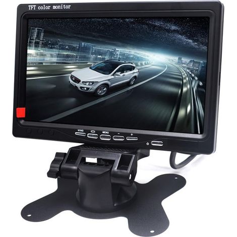 Moniteur LCD TFT rétroéclairé LED de 7 pouces pour caméras de recul de voiture, DVD, caméra de surveillance, STB, récepteur satellite et autres équipements vidéo (1/5)