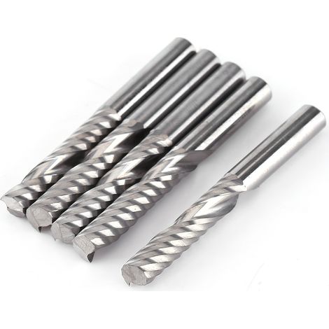 5pcs Fraise Carbure Monobrin Spirale CNC Défonceuse Outils de Coupe 6x32mm Lot (1/5)