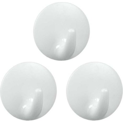 GANCI ADESIVI ROTONDI SET 3PZ GRAND ROND BIANCO METALTEX