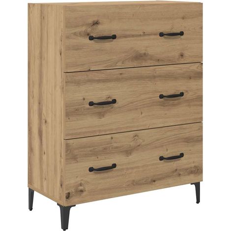 Buffet,Meuble de Rangement,Bahut avec tiroir Chêne artisanal 69,5 x 34 x 90 cm CFW561242 (1/5)