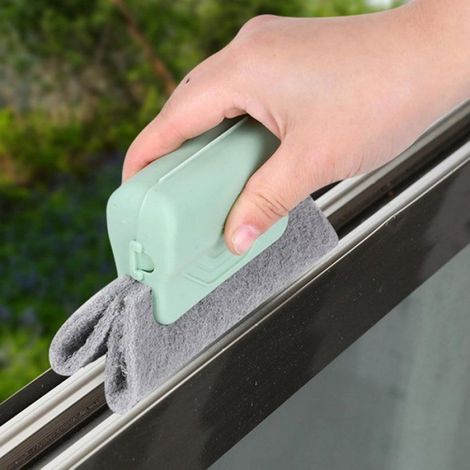 Brosse de nettoyage pour rails de fenêtre,6 pièces,tête éponge remplaçable,pour rails de porte coulissante,stores (1/4)