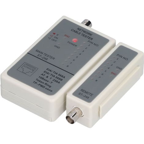 Testeur de câbles 248 : détection et suivi automatique des câbles réseau RJ45, RJ12 et RJ11 (alimentation : 9 V CC).