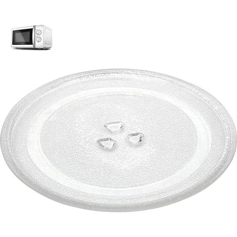 Assiette tournante pour micro-ondes 24,5 cm, plateau rotatif en verre rond, plat de rechange universel, disque de cuisson pour four micro-onde, support circulaire en verre, table tournante compatible (1/5)
