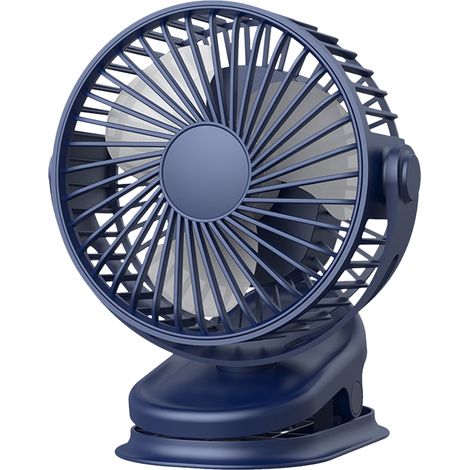 Ventilador 3 en 1 con clip, soporte para colgar y para escritorio, rotación de 360°, batería de 4000 mAh, 3 velocidades (blanco) (1/5)