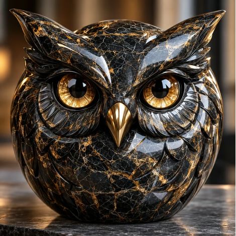 Nouvelle sculpture de luxe en résine représentant un hibou, animal gardien, pour la décoration intérieure.