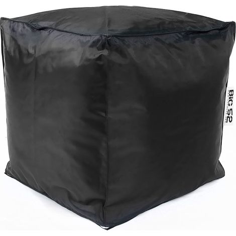 Pouf Cube Intérieur, Déhoussable, Salon, Chambre, Noir BiG52 (1/5)