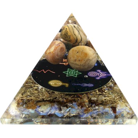 Pyramide d'orgonite - Reiki de minuit - 70 mm- Vendu par 1