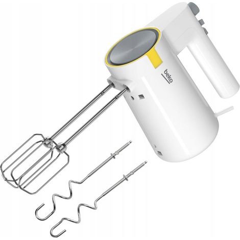 Batidora de mano turbo Beko HMM 62404W de 425 W, color blanco.
