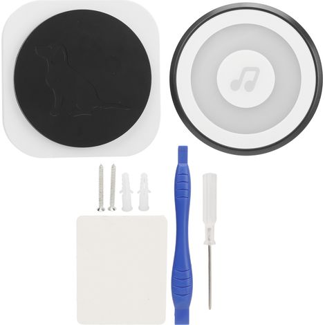 Sonnette sans fil pour chien avec récepteur émetteur, 4 modes clignotants, commande tactile, prise US 110-220V, noir. (1/5)