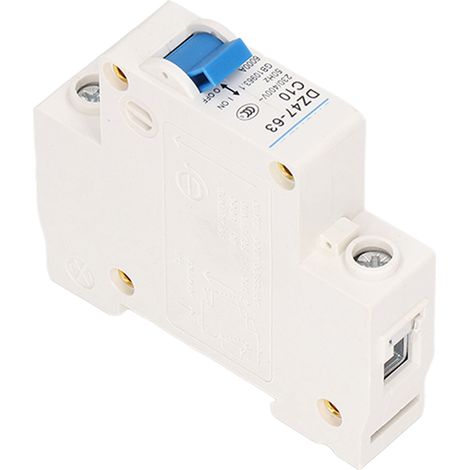 Disjoncteur miniature 1P, isolateur de courant résiduel, montage sur rail DIN, 230 V/400 V, 10 A, DZ47-63 C10 (1/5)
