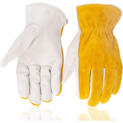 Filiyano-Gants d'équitation, gants de soudeur, gants de travail de protection pour soudage électrique, gants de jardinage et de foresterie (taille M) (1/4)