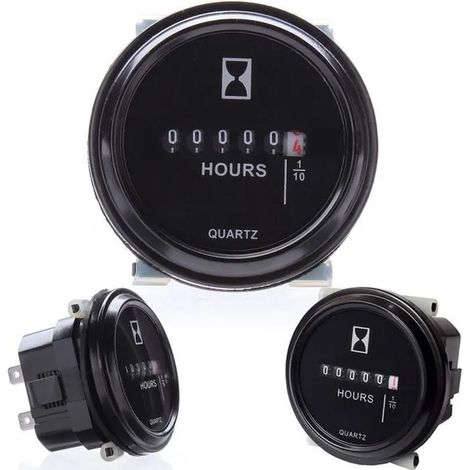 Compteur horaire, SH-1 compteur d'heures rondes, Compteur horaire 12V 24V 36V pour tracteur de bateau Jauge ronde