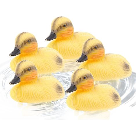 Simulation einer bezaubernden gelben Ente die im Wasser (1/5)