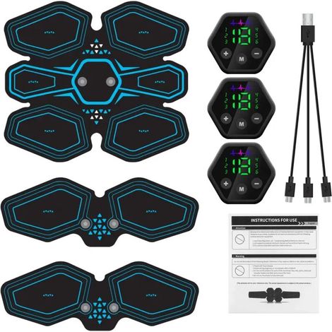 Stimulateur musculaire abdominal EMS, appareil de musculation des hanches, écran LCD, port USB, pour l'entraînement des abdominaux, le fitness à domicile, la musculation du corps, corset amincissant 0
