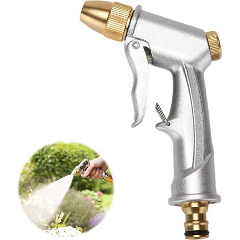 High Pressure Metal Watering Can Gun, Heavy Duty Garden Water Gun, Metal Watering Gun, Heavy Duty Garden Water Gun with Brass Nozzle for Car Washing (1/5)