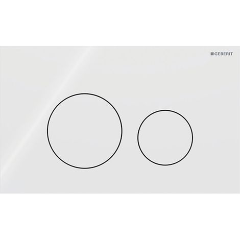 Placca Geberit Sigma40 Round Vetro Bianco Doppio Tasto  115.628.SI.1 Vetro Bianco