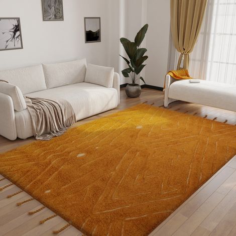 Tapis en laine Abstract Dreams - Tapis en laine  - 290x190cm, Rectangular - 100% Laine vierge - Tufté main - Or