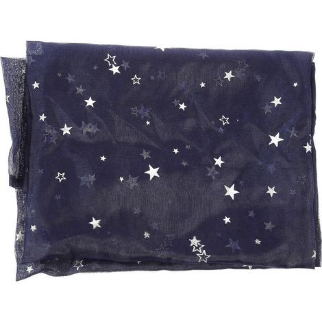 Rideaux transparents à œillets, motif étoiles argentées romantiques, pour chambre de fille. Rideaux fins et élégants. (1/3)