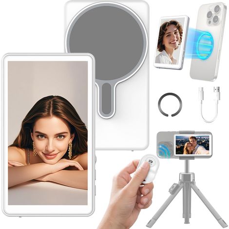 Écran de surveillance pour selfies - Moniteur magnétique pour caméra arrière de téléphone - Affichage 1080p, connexion sans fil aux téléphones portables (1/5)