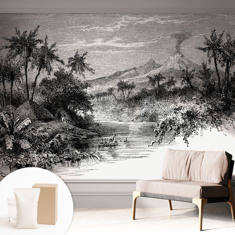 Newroom Tapete Dekorative Vliestapete mit Kleber Modern für Wohnzimmer Schlafzimmer  Exotisches Panorama 312x219 cm (1/5)