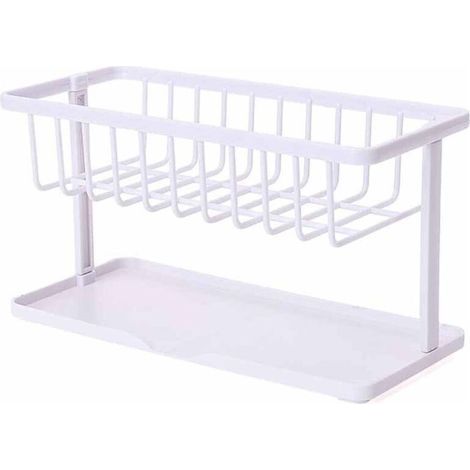 Abtropfgestell für Badezimmer- und Küchenspülen, weißes Ablageregal, praktisches Küchenregal, platzsparende Lösung für Zuhause. (1/5)