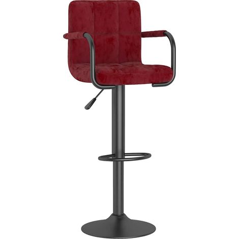 Maison Exclusive - Barhocker Weinrot Samt (1/5)