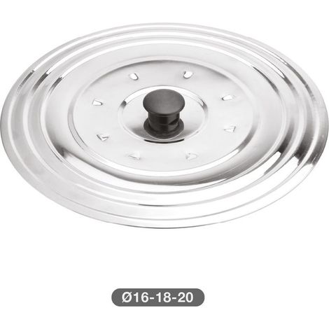 Couvercle universel en acier inoxydable pour casseroles et poêles Ø32 - 34 - 36 cm