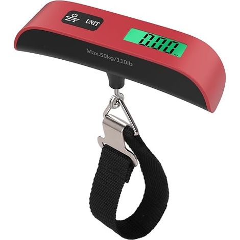 Digital Luggage Scales, Portable Luggage Scales for Suitcase, Max 50kg/110Lb Portable Digital Hanging Luggage Scale for Travel (Red) (1/5)