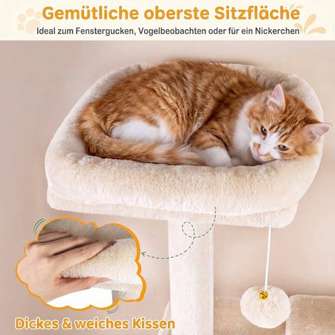 168 cm Multi-Level Cat Tower with Hammock and Condo (1/5)