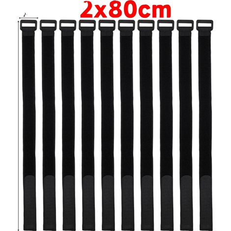 Bridas para cables, reutilizables, longitud ajustable, 2 x 80 cm, 40 unidades (1/2)