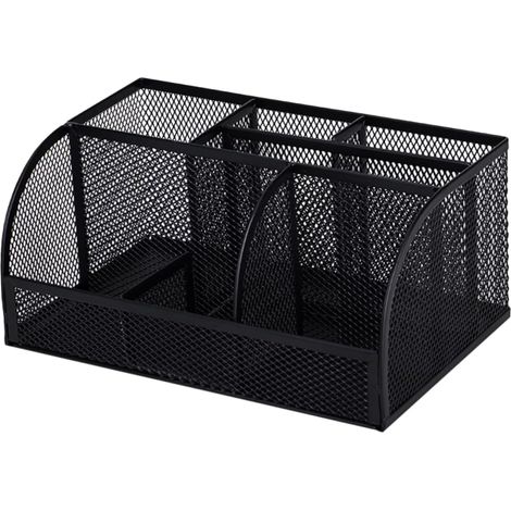 Portalápices multifuncional con almacenamiento creativo, caja decorativa para oficina y hogar, organizador de lápices negro para estudiantes y oficinas. (1/5)