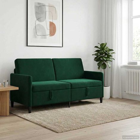 vidaXL Sofá con almacenamiento Verde oscuro 172 x 78 x 87 cm Poliéster (1/5)