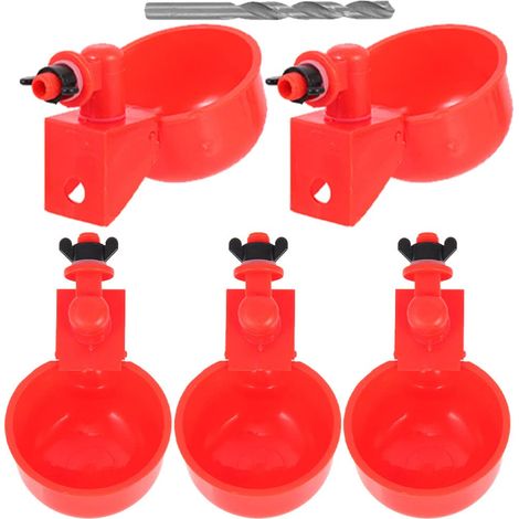 Abreuvoir Remplaçable pour Poulet et Pigeon, Lot de 1 Set de Pp Rouge Format Compact, Acier au Manganèse, Rangement Facile, Usage Domestique pour Volailles (1/5)