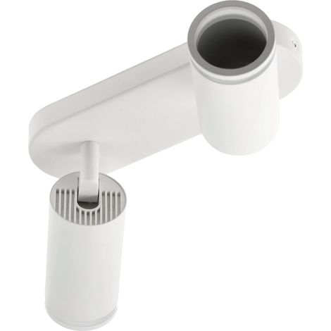 Plafonnier orientable 2 x GU10 Spot de plafond à 2 ampoules blanches Spot mural rotatif pour cuisine, chambre à coucher, salon (sans ampoule) (1/5)