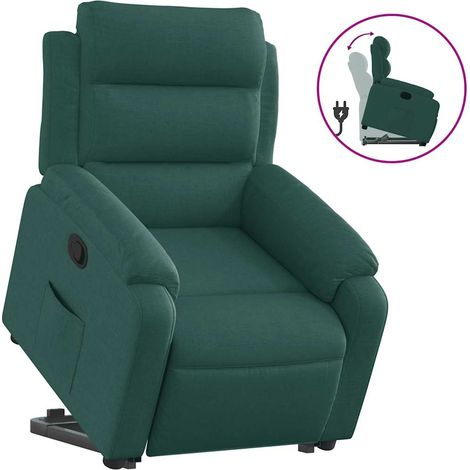 Maison Exclusive - Poltrona Alzapersona Reclinabile Verde Scuro in Tessuto