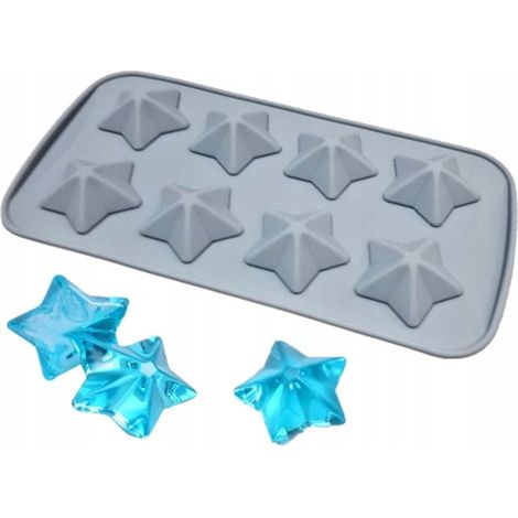 Moule en silicone pour bonbons, glaçons et pâtisseries en forme d'étoiles (1/2)