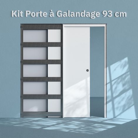 Porte coulissante à galandage Plane 93 cm et kit de finition