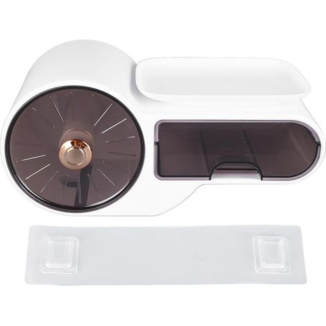 Boîtier de Rangement pour Papier Toilette Suspendu - Couverture Imperméable en Plastique pour Salle de Bain ou Cuisine - Installation sans Perçage - Design Multifonctionnel - Blanc (1/5)