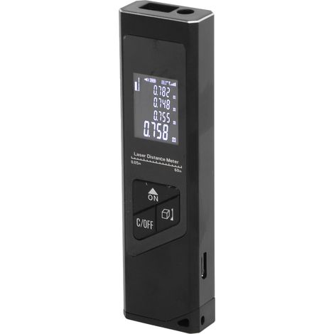 Télémètre Laser Rechargeable 40m, Distancemètre Numérique avec Écran LCD, Outil de Mesure Précis pour Chantier et Bricolage (1/5)