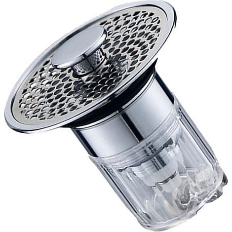 Filtre de vidange de lavabo à clapet anti-obstruction et anti-odeurs, crépine universelle à pression pour salle de bain (1/5)