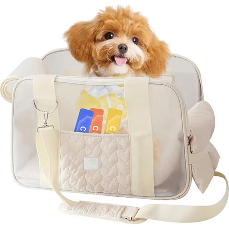 Borsa trasportino per animali fino a 5 kg, realizzata in materiale leggero e traspirante per cani e gatti di piccola taglia, con chiusura di sicurezza e tasche portaoggetti, ideale per viaggi e viaggi (1/5)