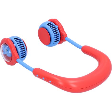 Ventilateur de cou pour enfants, mini ventilateur électrique portable rechargeable par USB, pour la maison, les activités de plein air et le sport (rouge)