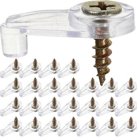 Clips de fixation pour miroirs avec vis, compatibles avec les supports de miroirs en verre (60 kits). (1/5)