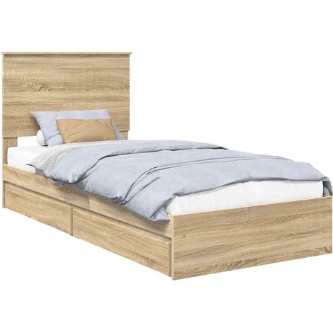 Maison Exclusive - Letto con Contenitore con testiera Rovere Sonoma 90 x 200 cm