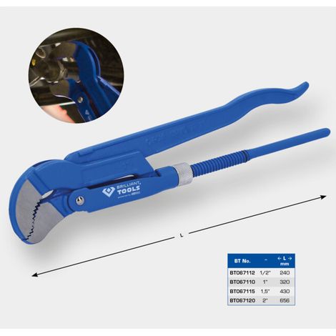 BRILLIANT TOOLS Pince pour tubes d'angle 1" coudée à 45° - BT067110 (1/5)