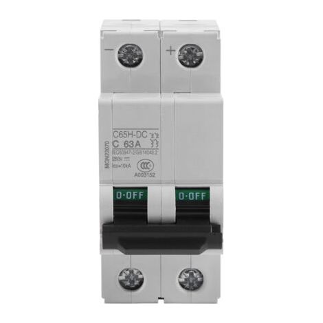 Disyuntor miniatura de aire de baja tensión 250V CC 2P para interruptor de energía solar (63A) (1/5)