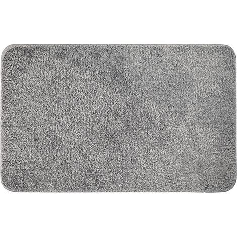 Tapis Salle de Bain Tapis d'Entrée Tapis de Douche Antidérapant Tabis Absorbant Tapis Moelleux Microfibre WC Toilette Baignoire Sortie Cuisine Salon Chambre Gris 40x60cm