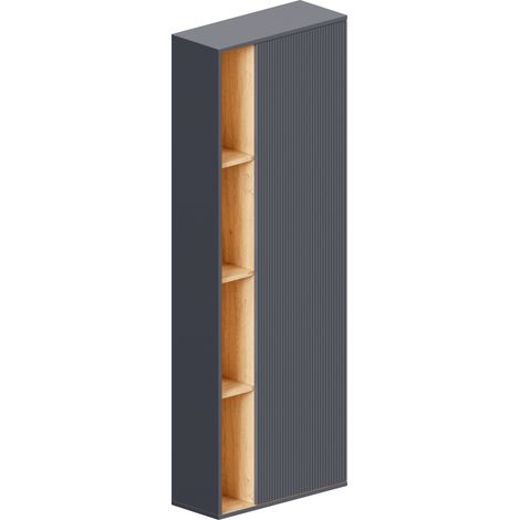 BERNSTEIN - Colonna pensile antracite opaco MDF 60x24x170cm (LxAxP), cerniere flessibili sinistra/destra - BELDIVO	Antracite opaco
