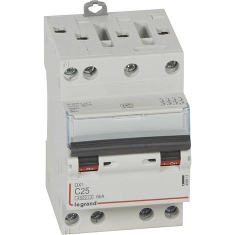 DISJONCTEUR DX3 4500 - VIS/VIS - 4P - 400 V - 25A - 6KA - COURBE C - 3M LEGRAND LEG406912