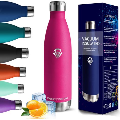 Gourde Isotherme - 750ML - Gourde Inox sans BPA Sport Étanche, Réutilisable, Bouteille Isotherme, Processus de revêtement en Poudre, Bouteille pour Running, Bureau, École (1/5)